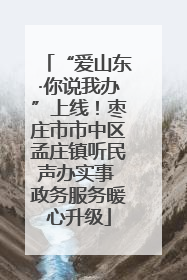 “爱山东·你说我办”上线！枣庄市市中区孟庄镇听民声办实事 政务服务暖心升级