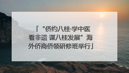 “侨约八桂·学中医 看非遗 谋八桂发展”海外侨商侨领研修班举行