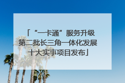 “一卡通”服务升级 第二批长三角一体化发展十大实事项目发布