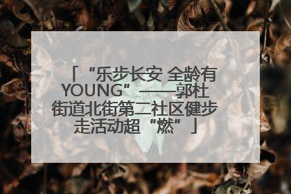 “乐步长安 全龄有YOUNG”——郭杜街道北街第二社区健步走活动超“燃”