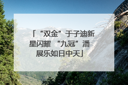 “双金”于子迪新星闪耀 “九冠”潘展乐如日中天