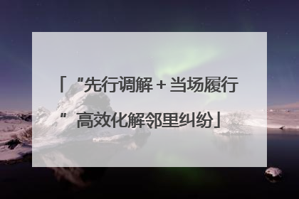 “先行调解＋当场履行”高效化解邻里纠纷