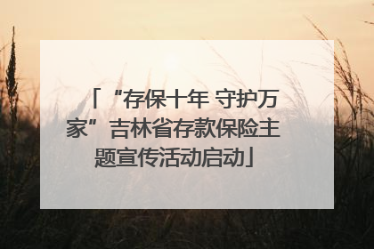 “存保十年 守护万家”吉林省存款保险主题宣传活动启动