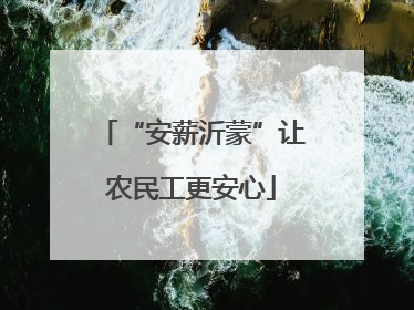 “安薪沂蒙”让农民工更安心