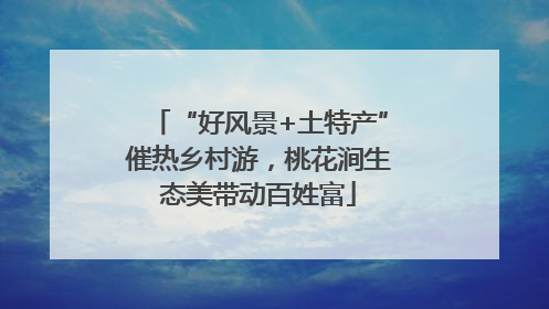 “好风景+土特产”催热乡村游，桃花涧生态美带动百姓富