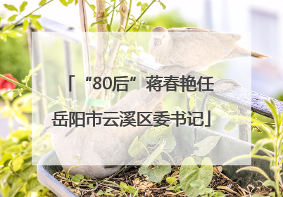 “80后”蒋春艳任岳阳市云溪区委书记