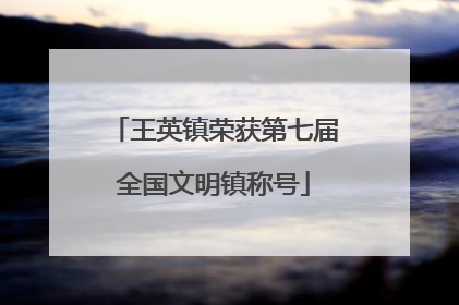 王英镇荣获第七届全国文明镇称号