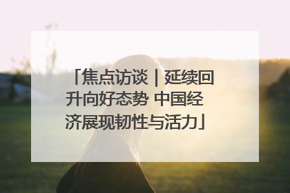 焦点访谈｜延续回升向好态势 中国经济展现韧性与活力