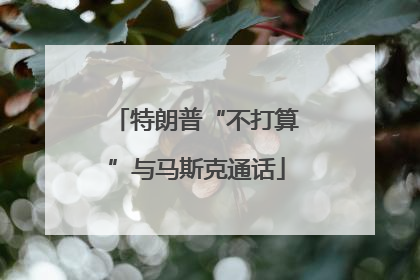 特朗普“不打算”与马斯克通话
