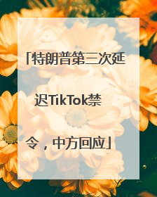 特朗普第三次延迟TikTok禁令，中方回应