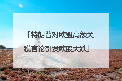 特朗普对欧盟高额关税言论引发欧股大跌
