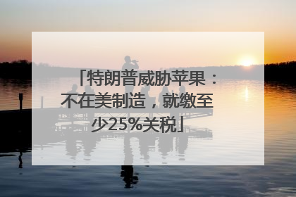 特朗普威胁苹果：不在美制造，就缴至少25%关税