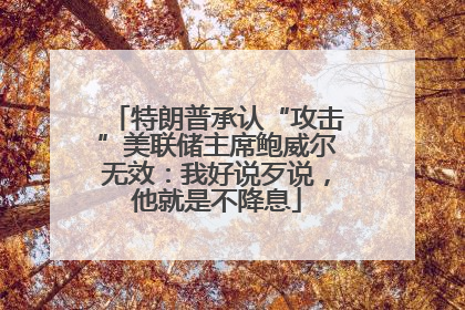 特朗普承认“攻击”美联储主席鲍威尔无效：我好说歹说，他就是不降息