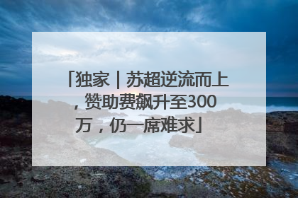 独家｜苏超逆流而上，赞助费飙升至300万，仍一席难求