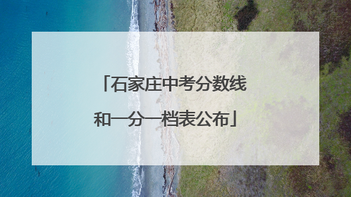 石家庄中考分数线和一分一档表公布
