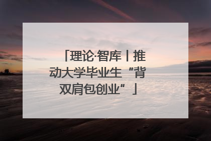 理论·智库丨推动大学毕业生“背双肩包创业”