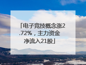 电子竞技概念涨2.72%，主力资金净流入21股
