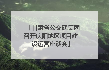 甘肃省公交建集团召开庆阳地区项目建设运营座谈会