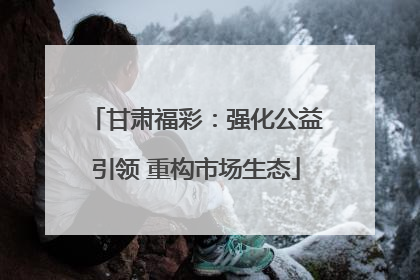 甘肃福彩：强化公益引领 重构市场生态