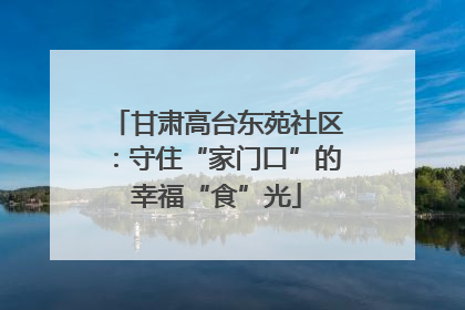 甘肃高台东苑社区：守住“家门口”的幸福“食”光