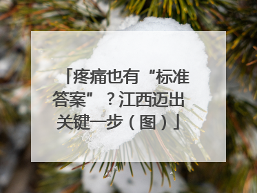 疼痛也有“标准答案”？江西迈出关键一步（图）