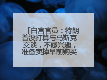 白宫官员：特朗普没打算与马斯克交谈，不感兴趣，准备卖掉早前购买的特斯拉