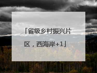 省级乡村振兴片区，西海岸+1