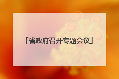 省政府召开专题会议