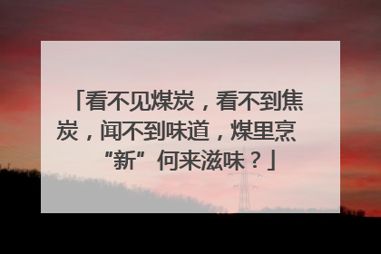 看不见煤炭，看不到焦炭，闻不到味道，煤里烹“新”何来滋味？