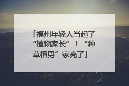 福州年轻人当起了“植物家长”！“种草植男”家亮了