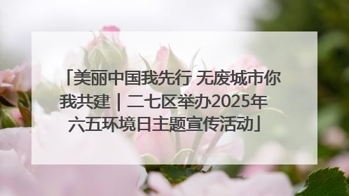 美丽中国我先行 无废城市你我共建｜二七区举办2025年六五环境日主题宣传活动