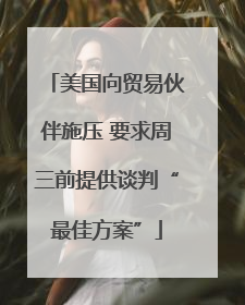 美国向贸易伙伴施压 要求周三前提供谈判“最佳方案”