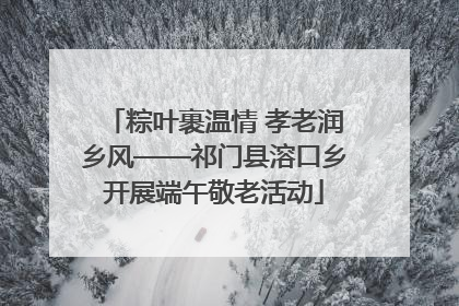 粽叶裹温情 孝老润乡风——祁门县溶口乡开展端午敬老活动