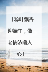 粽叶飘香迎端午，敬老情浓暖人心