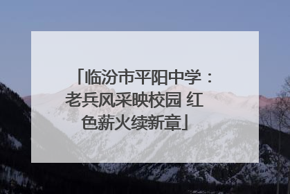 临汾市平阳中学：老兵风采映校园 红色薪火续新章