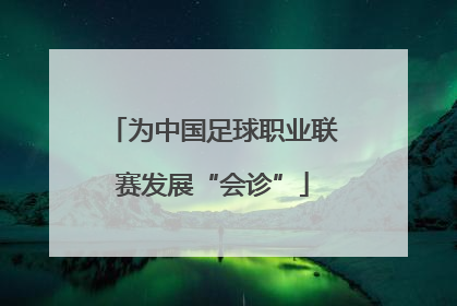 为中国足球职业联赛发展“会诊”