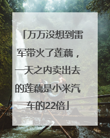 万万没想到雷军带火了莲藕，一天之内卖出去的莲藕是小米汽车的22倍