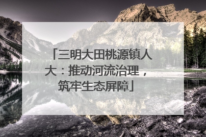 三明大田桃源镇人大：推动河流治理，筑牢生态屏障