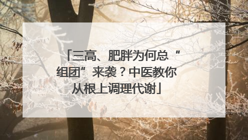 三高、肥胖为何总“组团”来袭？中医教你从根上调理代谢
