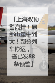 上海双预警高挂！局部雨量中到大！部分列车停运，一省已发88条预警