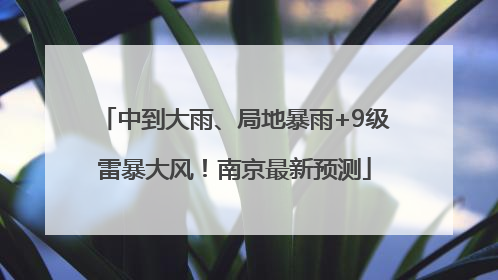中到大雨、局地暴雨+9级雷暴大风！南京最新预测