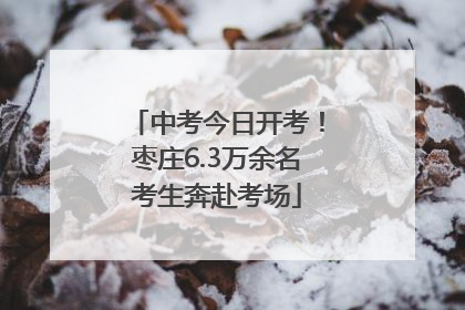 中考今日开考！枣庄6.3万余名考生奔赴考场