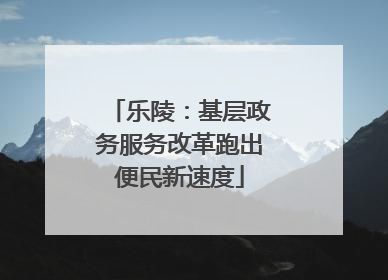 乐陵：基层政务服务改革跑出便民新速度