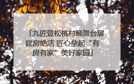 九匠登松桃村晚舞台展建房绝活 匠心垒起“有房有家”美好家园