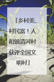 乡村美、村民富！人和镇清河村获评全国文明村