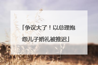 争议大了！以总理抱怨儿子婚礼被推迟