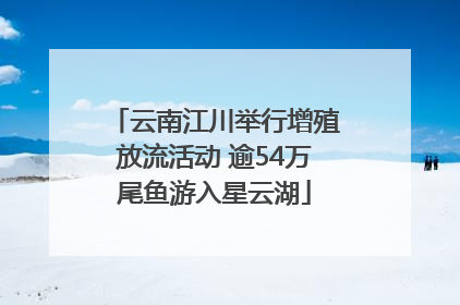 云南江川举行增殖放流活动 逾54万尾鱼游入星云湖