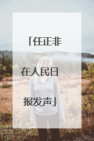 任正非在人民日报发声