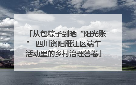 从包粽子到晒“阳光账” 四川资阳雁江区端午活动里的乡村治理答卷