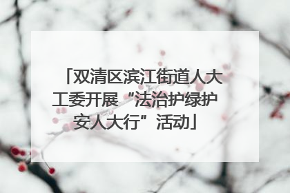 双清区滨江街道人大工委开展“法治护绿护安人大行”活动